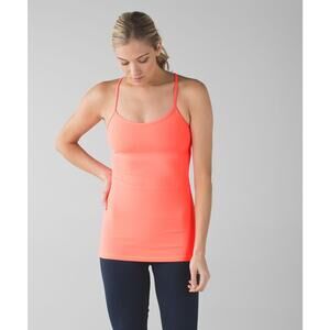 Lululemon Power Y Tank Very Light Flare Neon Orange/Pink Size Medium 6